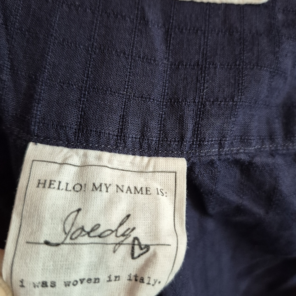 Frank And Eileen JOEDY Navy Textured Windowpane Italian Cotton Small - Picture 12 of 12